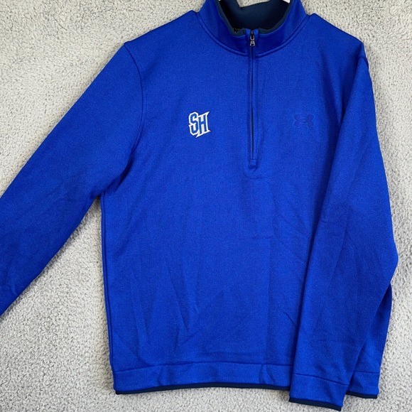 Seton Hall Pirates Sweatshirt Pullover Mens Large Blue Quarter Zip Under Armour
